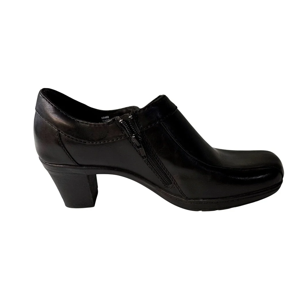 Clarks Bendables Womens Black Leather Heeled Shootie‎ Ankle Booties 10M 80460
